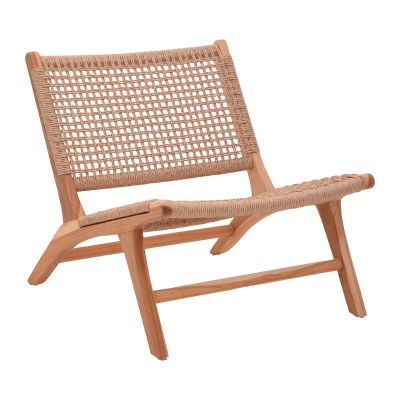 Fotoliu Beatrice  lemn de tec schelet si frânghie pe Natural 65x78x68cm