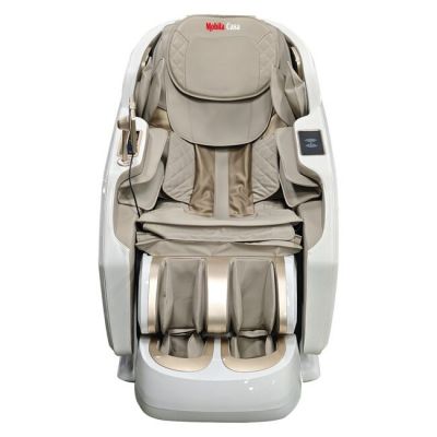 Fotoliu masaj VD-A015 Alb cu functie vocala, încălzire, bluetooth, 10 programe automate, airbag corp complet, LED touch, Șină SL lungă