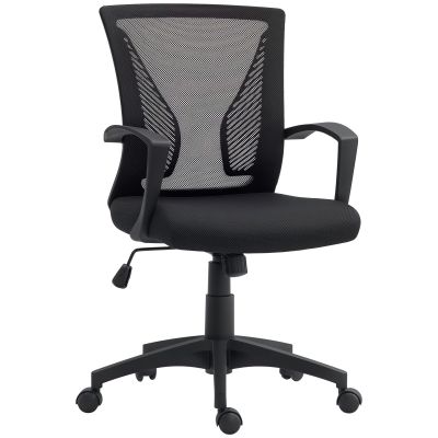 HOMCOM Scaun birou fauteuil birou cu șezut și spătar din plasă respirabilă înălțime reglabilă 62 x 60 x 92-102 cm negru | Aosom Romania