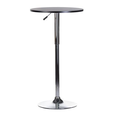 Masa rotunda de bar, inaltime reglabila hidraulic, diametru blat 60 cm, negru