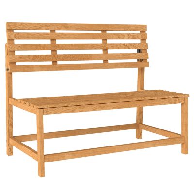 Outsunny Bancă de grădină 2 locuri din lemn, rezistentă la intemperii, șezut rezistent la UV, spătare convertibile 110x61x89cm, Teak | Aosom Romania