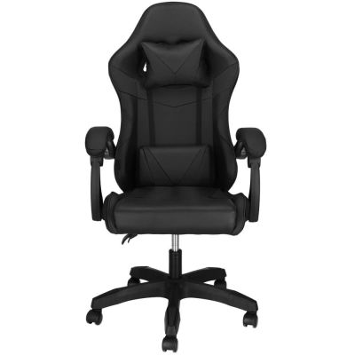 Scaun birou gaming ergonomic suport lombar tetiera rotire 360, 114-123x55x50 cm, negru