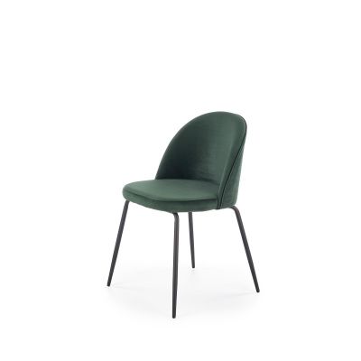 Scaun catifea Kim, pentru living, cadru metalic, stil clasic, inaltime 80 cm, verde