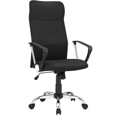 Scaun de birou ergonomic pentru sala de sedinte, pivotant, capitonat, inaltime reglabila si rabatabil, negru