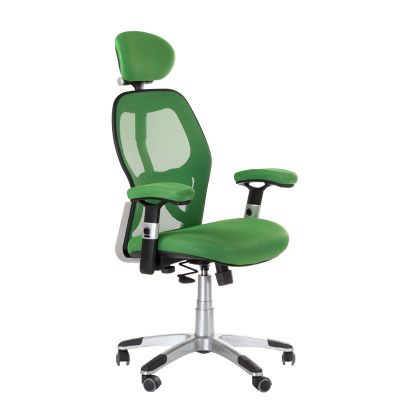 Scaun de birou, inaltime reglabila 46-56 cm, forma ergonomica, baza metalica, mesh verde