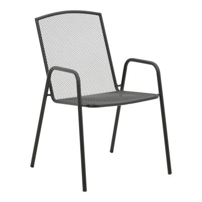Scaun de gradina Pomedon stivuibil metal, negru, 56x64x87 cm