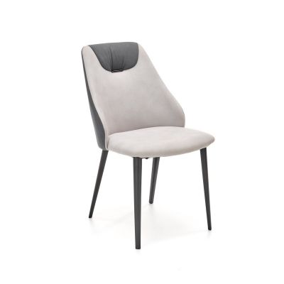 Scaun de sufragerie, cadru metal, suporturi antiderapante, stil modern, tapitat cu material textil