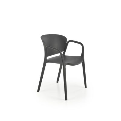 Scaun dining/bucatarie, stil scandinav, polipropilena, 60x56x76x44 cm, negru