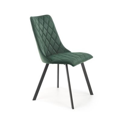 Scaun dining Singapore, tapiterie catifea, stil modern, cadru otel, 44x58x85x47 cm, verde