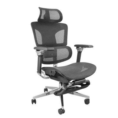 Scaun Ergonomic Birou Timebox, Ajustabil Rotativ, Suport Lombar, Cadru Aluminiu, Negru - Default Title