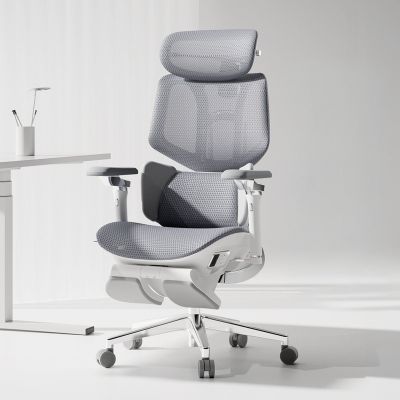 Scaun Ergonomic Timebox, AI, Masaj, Suport Picioare, Mesh, Electric, Alb - Default Title