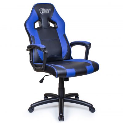 Scaun Gaming Dr.Shield Level, Cadru Otel, Piele Sintetica - Albastru