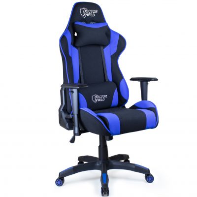 Scaun Gaming Profesional Dr.Shield Air Force, King Size, Cadru Otel, Material Textil - Negru/ Albastru