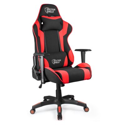 Scaun Gaming Profesional Dr.Shield Air Force, King Size, Cadru Otel, Material Textil - Negru/ Rosu