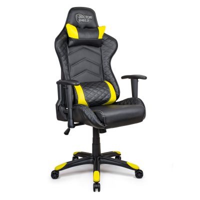 Scaun Gaming Profesional Dr.Shield SV Racer, King Size, Cadru Otel, Piele Sintetica - Negru/Galben