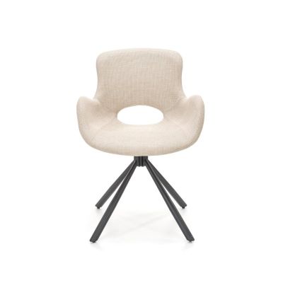 Scaun Luna bej, amplasare in living, cadru otel, stil modern, 59x58x81x48 cm, tapiterie textila