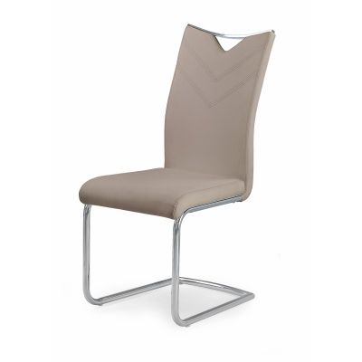 Scaun modern bucatarie, cadru metal, baza forma U, 44x59x100x47 cm, piele eco, crem