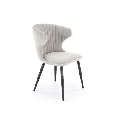 Scaun modern dining Leila, cadru otel, 56x58x84x46 cm, gri