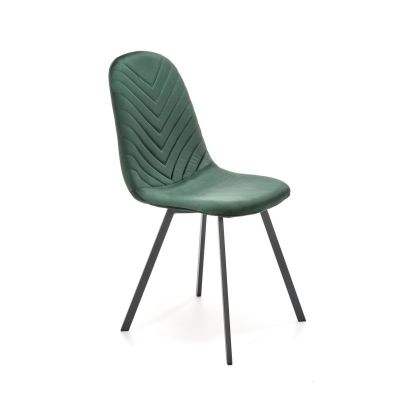 Scaun tapitat de bucatarie, cadru otel vopsit cu pulbere, catifea verde, inaltime 82 cm