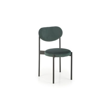Scaun tapitat dining/bucatarie, cadru otel, stil clasic, catifea verde, 42x48x80x46 cm