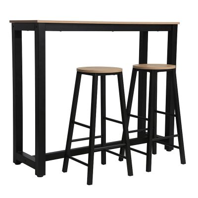 Set masa dining, bar Marle, Alb - Negru, 120x40x100 cm