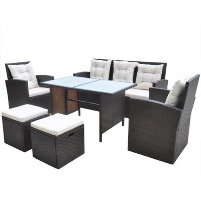 Set mobilier de exterior cu perne, 6 piese