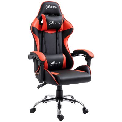Vinsetto Fotoliu gaming fotoliu de birou chaise gamer cu suport pentru cap ergonomic înălțime reglabilă spătar inclinabil până la 135° | Aosom Romania