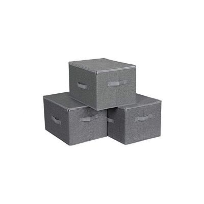 Cutii pliabile pentru depozitare, Songmics, Gri, RYZB03G, 40 x 30 x 25 cm