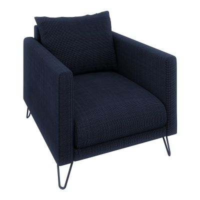 Fotoliu albastru Ã®nchis cu tapiÈu009Berie din chenille Freya âu0080Ropez