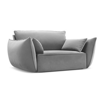 Fotoliu gri deschis cu tapiÈu009Berie din catifea Vanda âu0080Mazzini Sofas