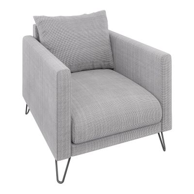 Fotoliu gri deschis cu tapiÈu009Berie din chenille Freya âu0080Ropez
