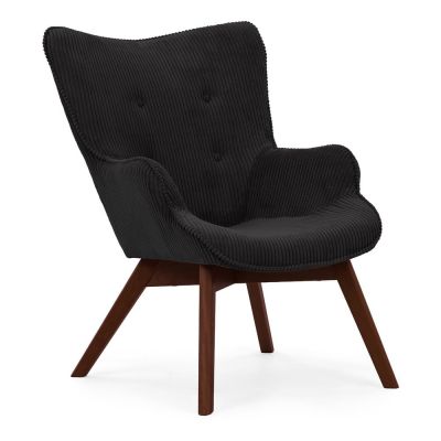 Fotoliu negru cu tapiÈu009Berie din catifea reiatÄNiko âu0080Ropez