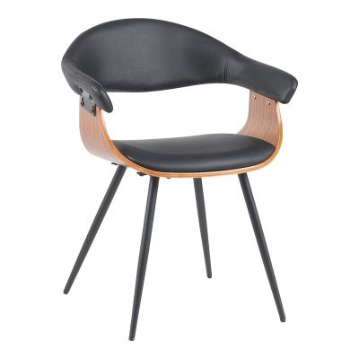 Scaun Austen, negru/nuc, 55.5x53.5x77 cm