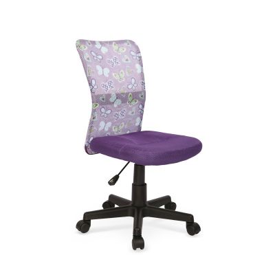 Scaun birou ergonomic pentru copii, inaltime reglabila 86-98 cm, baza polipropilena, functie blocare, mov