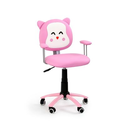 Scaun birou pentru copii Pink Kitty, inaltime reglabila 76-86 cm, latime 54 cm, functie blocare, piele ecologica
