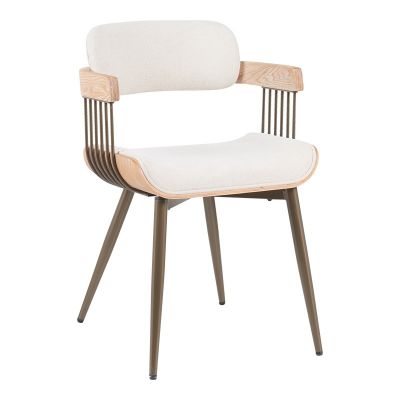 Scaun Cameo, bronz/alb murdar/bej, 53x49.5x75.5 cm