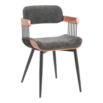 Scaun Cameo, gri închis/nuc, 53x49.5x75.5 cm