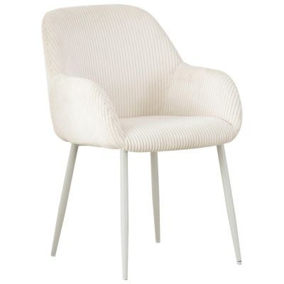 Scaun Cu Brațe din metal, textil, alb