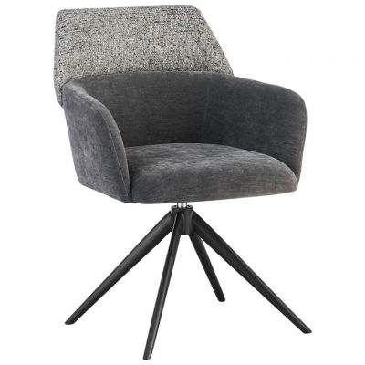 Scaun Cu Brațe din metal, textil, antracit, negru