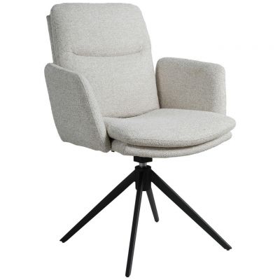 Scaun Cu Brațe din metal, textil, bej