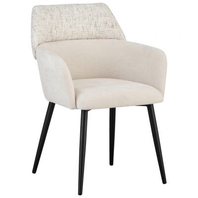 Scaun Cu Brațe din metal, textil, bej