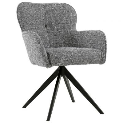 Scaun Cu Brațe din metal, textil, gri, negru