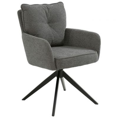 Scaun Cu Brațe din metal, textil, gri, negru