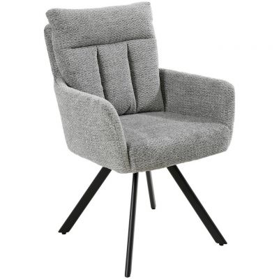 Scaun Cu Brațe din metal, textil, gri, negru