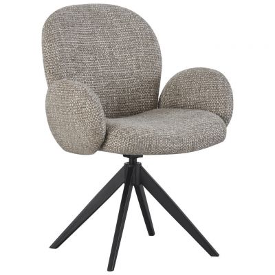 Scaun Cu Brațe din metal, textil, gri, negru