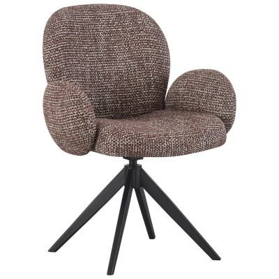 Scaun Cu Brațe din metal, textil, maro, negru