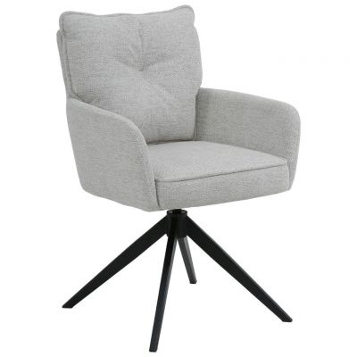 Scaun Cu Brațe din metal, textil, negru, bej