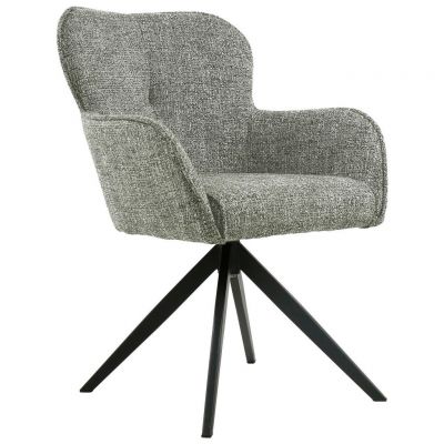 Scaun Cu Brațe din metal, textil, verde, negru