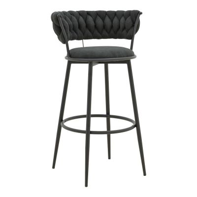 Scaun de bar Alkia, negru, 50x56x95 cm