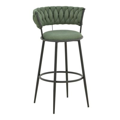 Scaun de bar Alkia, negru/kaki, 50x56x95 cm